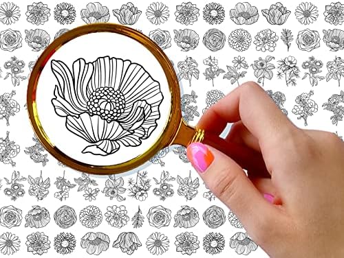 Adesivos de unhas decalques flonznail detalhados simples linhas pretas cabeças de flor e deixa a decoração de unhas transferência