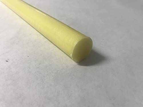 Haste de plástico de nylon 6 de nylon 1 1,50 od x 10 de comprimento - cor amarela