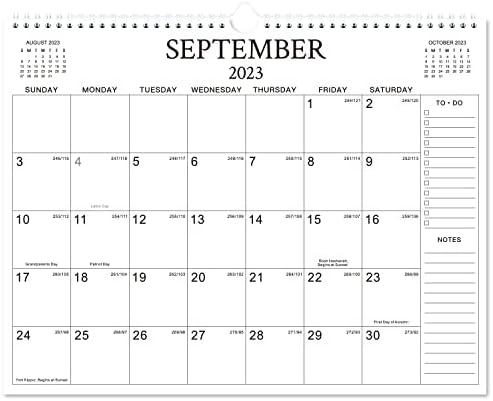 2023-2024 Calendário - 18 meses Planejador de calendário de parede de 2023 - dezembro de 2024, 14,6 x 11,4, encadernação de dois