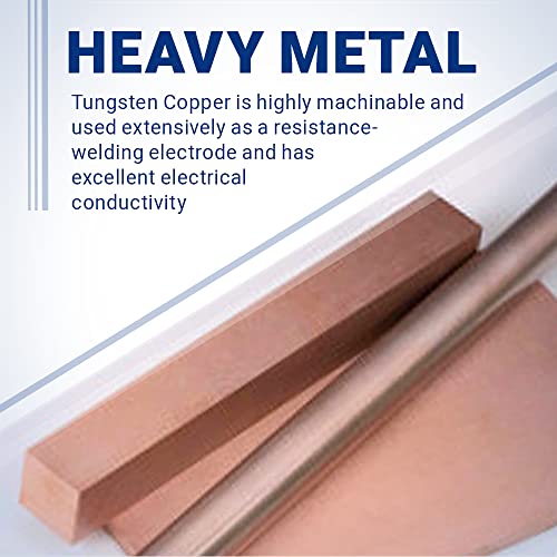 Haste de cobre de tungstênio - 0,375 polegada de diâmetro x 12 polegadas para desempenho premium Aplicações de condutividade elétrica
