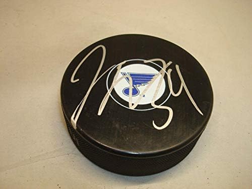 Jake Allen contratou o St. Louis Blues Hockey Puck autografado 1C - Pucks autografados da NHL