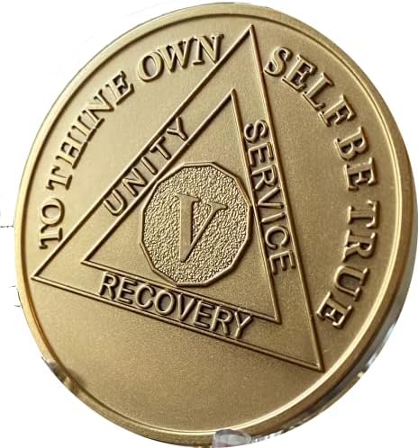 RecoveryChip Gravável 5 anos AA Medallion grande 1,5 Pesado medalhão de sobriedade premium de bronze