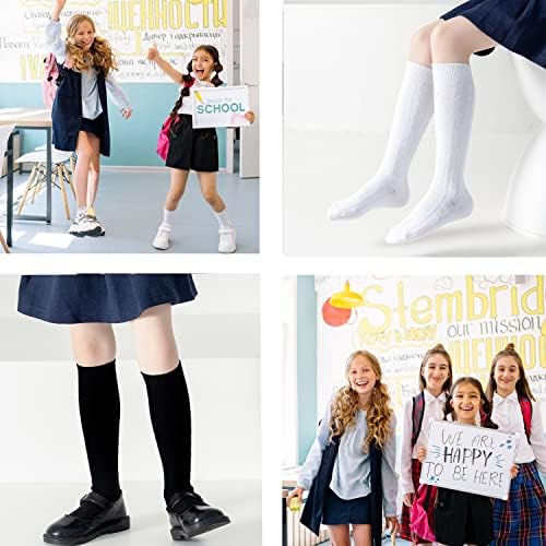 Marchare meninas joelhos meias altas crianças uniformes escolares uniformes de cabo sem costura meias de algodão meias brancas
