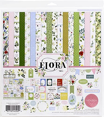 Carta Bella Paper Company Flora No.4 Collection Kit Papel, 12-X-12 polegadas