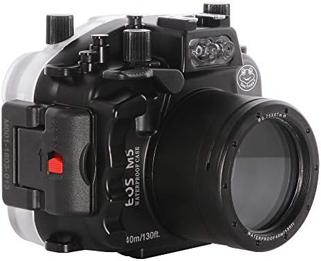 Ruili 130ft 40m Subaquático Casos de câmera à prova d'água para câmera Canon EOS M5 com lente de 18-55mm