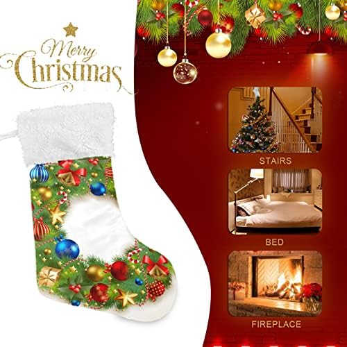 Meias de Natal de Alaza Christmas Classic Classic Personalizou grandes decorações de meia para férias em família Decoração de