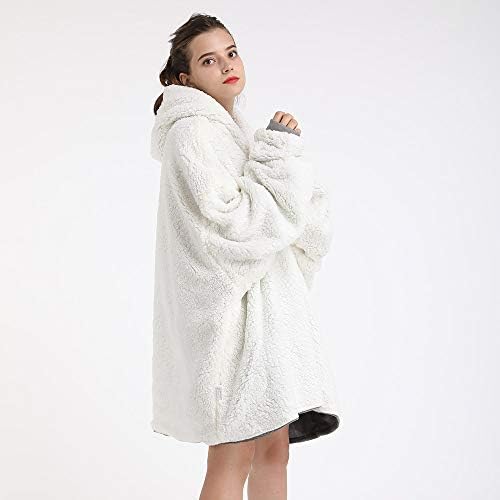Capuz de manta de Slepzon | Cobertor vestível de grandes dimensões - bolsos profundos, mangas confortáveis, zíper dianteiro - manto