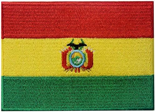 Bolívia Flag bordou Patch Bolivian Iron on Sew in National emblema