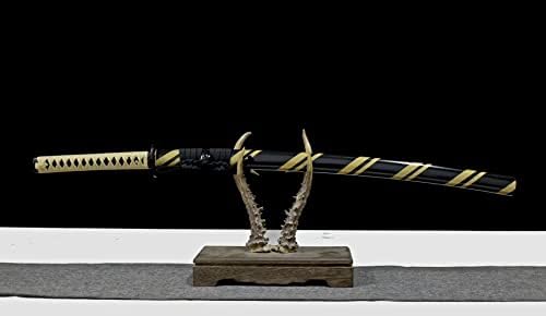 Lâmina preta feita à mão em aço dobrado em aço japonês samurai katana guerreiro espada