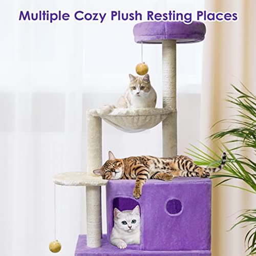 Torre de gato da árvore de gatos para gatos internos, condomínio de gatos com bloco de arranhões, árvore de gatos para gatos grandes