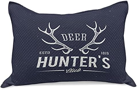 Ambesonne Hunting Kilt Quilt Cobro de travesseiros, Design de Antlers de Antlers do Clube de Deer Hunter Hunter Estilo