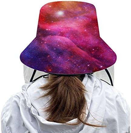 Visor de chapéu de pescador com cobertura, galáxia colorida Nebula protetora Cap de verão Moda dobrável Chapéu UV Proteção