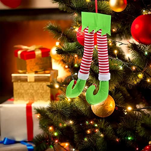 Pernas de elfo penduradas Decorações de Natal: Pernas de elfo recheadas prender a perna do Papinho do Tree Tree Tree Penio