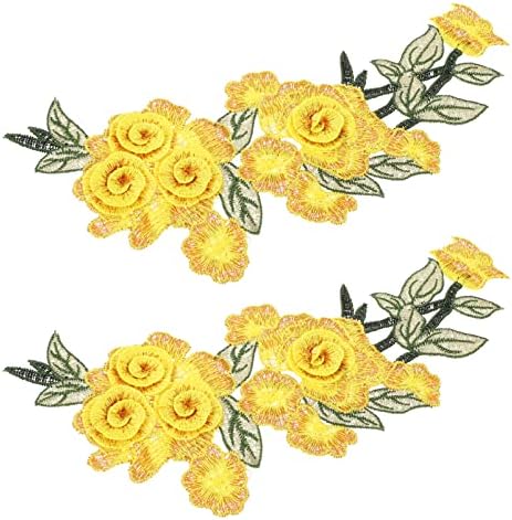 Acessórios de bordados de Vicasky 2pcs Bordado de flores Appliques Floral costurar em Ferro de Flor Patch em Appliques