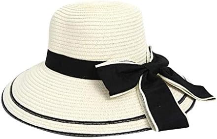 Big Sun Bowknot Women Chapéus de praia Capinho de palha de verão chapéu dobrável Caps de beisebol largo Capéis de