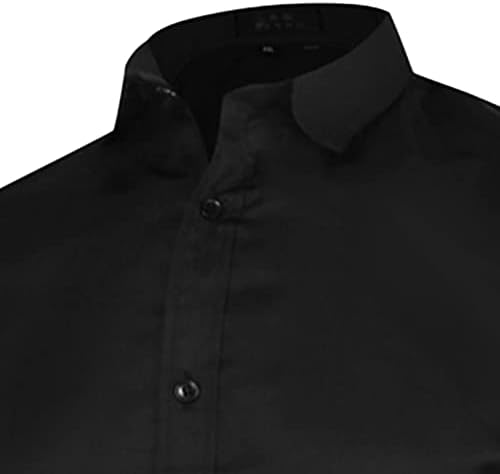 Cor de cor sólida de cor masculina de tamanho esbelto camisa de vestido de negócios Baggy simples camisa de lapela leve de