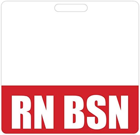 RN BSN Badge Buddy - Tags de crachá de serviço pesado horizontal para enfermeiros registrados com um cartão de identificação