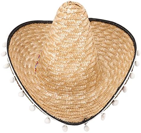 Luozzy Party Mexican Hat Pom Pom Straw Hat Sombrero Hat Hat Carnival Party Festival Supplies