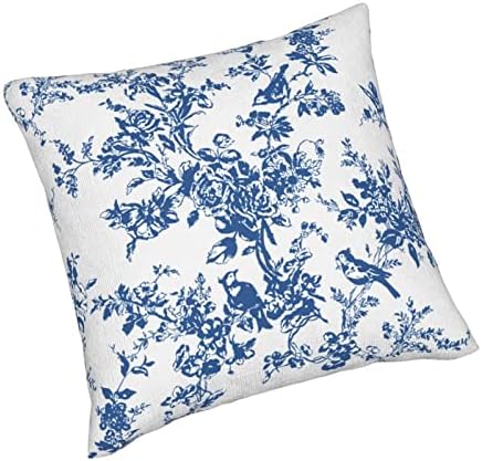 Capas de travesseiro de arremesso floral azul e branco de Wsunsal, 18 x 18 polegadas de 2 polegadas de 2 aquarela azul