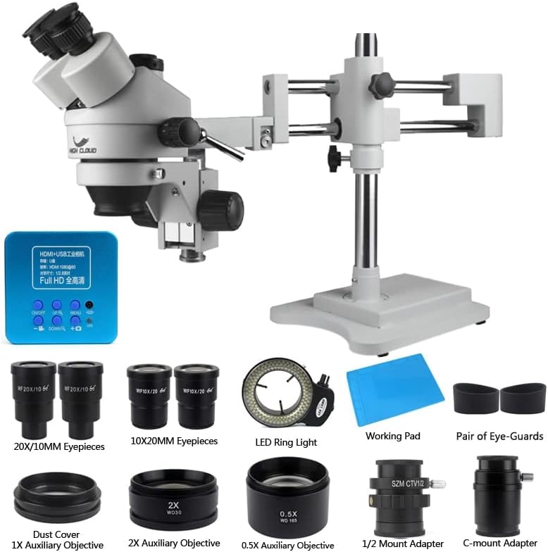 Professional 3.5x-90x BOOM DUPLE ZOOM SIMUL FOCAL TRINOCULAR TRINOCULAR Microscope Industrial HDMI USB Câmera para Reparo de PCB de
