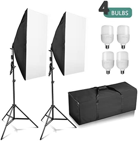 Genigw Photo Studio LED Softbox Umbrella Iluminação Kit Support Stand 4 Color Backdrop para fotografia de vídeo Shooting