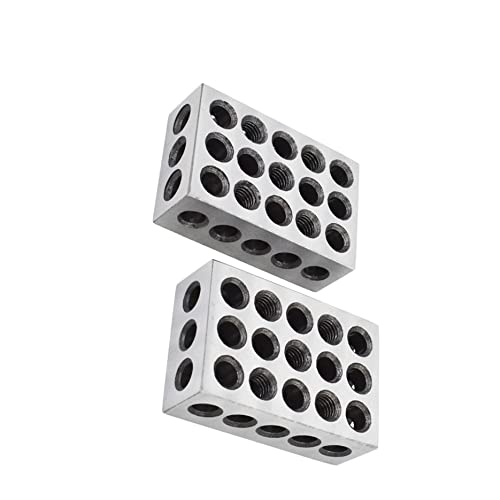 Liguvcy Ultra Precision 1 x 2 x 3 polegadas Blocks 23 orifícios Precisão de 0,0002 polegadas adequada para máquinas de moagem