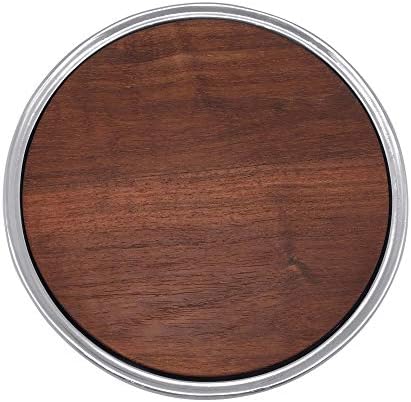 Placa de queijo redonda da Mariposa Signature com inserção de madeira escura, marrom