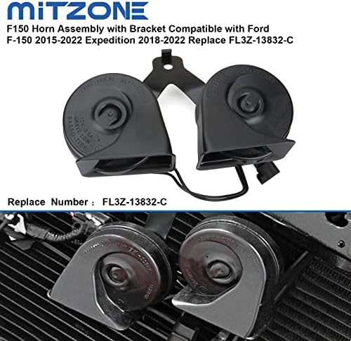 Mitzone F150 Horn HOPMBLEM COM BRACKET COMPATÍVEL COM FORD F-150 2015-2022 Expedição 2018-2022 Substitua FL3Z-13832-C