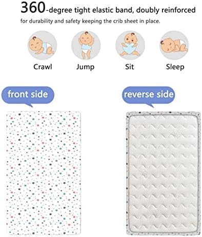Estrelas com temas de mini folhas de berço, mini-berço portáteis lençóis de colchão de criança macia folhas de berço para