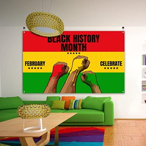 Black History Month Party Photo Booth Cenário Afro -American Black Pride Fevereiro Celebration Decoration Supply