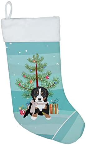 Tesouros de Caroline wdk2971cs Bernese Mountain Dog Puppy 1 Christmas Stocking, lareira pendurando meias de Natal Decorações