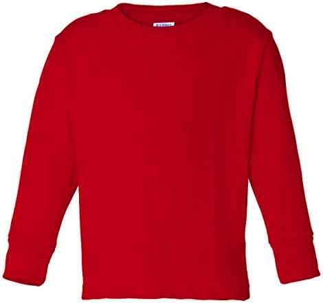 Skins de coelho 5,5 onças de criança. Camiseta de manga longa de camisa, 4t, vermelho