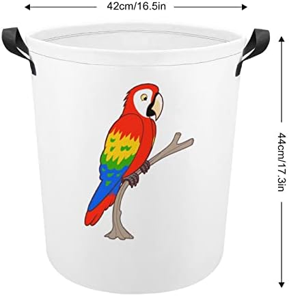 Cartoon papagaio grande cesto de lavander