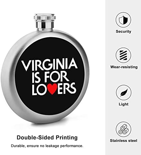 Virginia é para os amantes Festas de quadril de quadril de aço inoxidável frascos de vinho para homens festas
