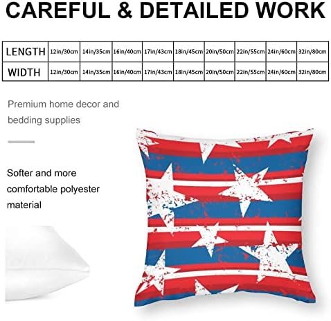 As estrelas da bandeira americana jogam capas de travesseiro com protetor de almofadas de travesseiro quadrado com zíper para sala