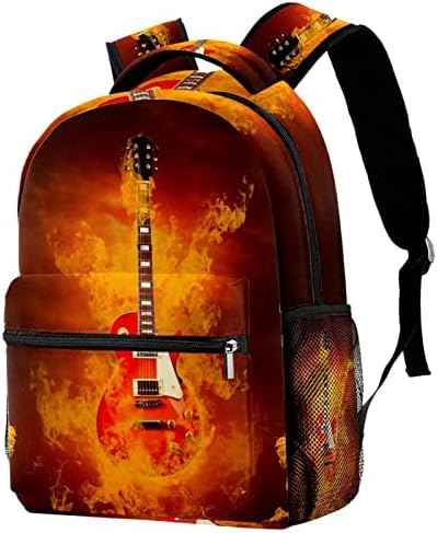 Backpacks de guitarra de rock de rocks Bolsa de meninos de meninos da escola Viagem Caminhando Camping Daypack Rucksack