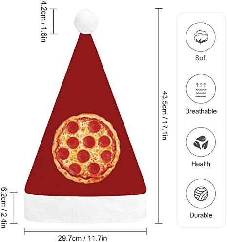 Pepperoni Pizza Chapéu de Natal Capéu de Papai Noel para adultos unissex Comfort Classic Xmas Cap para Festas de