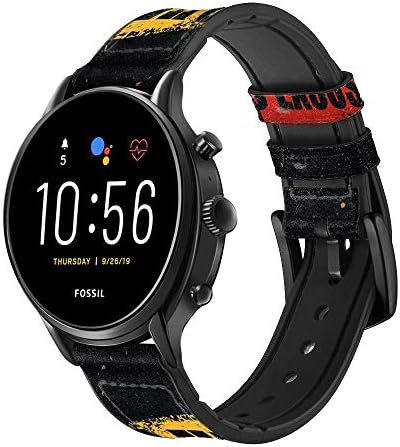 CA0786 sem medo Limita desculpas de couro e silicone Smart Watch Band Strap for Fossil Mens Gen 5e 5 4 Sport, Hybrid Smartwatch