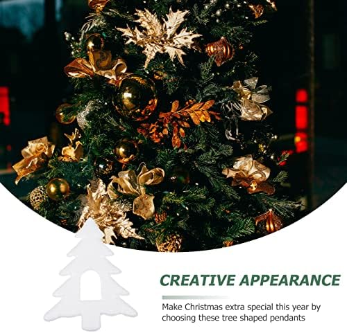 10pcs Arrece de Natal de árvore de natal, árvore de Natal Formas de árvore de Natal Cones brancos Tabel de Natal