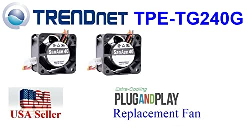 2x de extracooling de extracooling ventiladores, compatível com Trendnet TPE-TG240G Fan