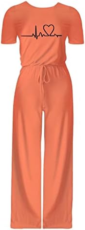 Mtsdjskf de linho de linho ternos para mulheres senhoras de verão casual colorida sólida manga alta na cintura mancos de macacões