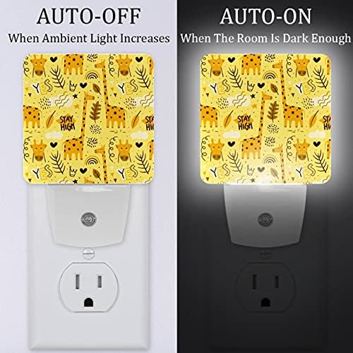 Animal de giraffe Cute LED Night Light, Kids Nightlights for Bedroom Plug in Wall Night Lamp Brilho ajustável para