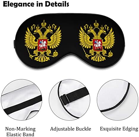Brasão de braços da Rússia Eagle Máscara Olhe Máscara Bloqueando Máscara de Sono com Correia Ajustável Para Trabalho de Mudança para