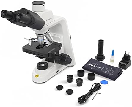 Pacote de microscópio composto de laboratório profissional 1-T Swift com câmera de microscópio de 16MP
