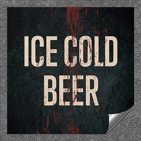 CGSIGNLAB | Cerveja gelada-gelo -Ghost envelhecida Decalque de parede de alumínio auto-adesivo industrial de serviço pesado