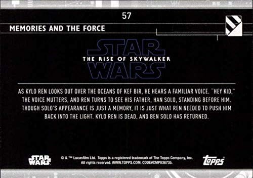 2020 Topps Star Wars The Rise of Skywalker Série 2 Purple 57 Memórias e a Força Kylo Ren, Han Solo Trading Card