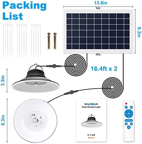 Niorsun Solar Pinging Light, sensor de movimento atualizado Luzes solares ao ar livre Luzes solares internas com 3000K/4500K/6000K