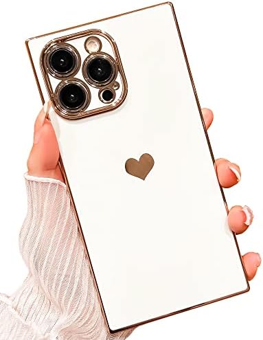 TQLGY Compatível com estojo quadrado do iPhone 14 Pro Max, [Proteção completa da lente da câmera] [Proteção de gota de grau