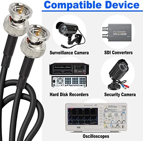 Superbat 3g/6g/12g SDI Cabo 4K BNC Cabo, 1ft/2ft/3ft, suporta 1080p/4k/8k/3g-sdi, UHD Precision Video Cable for Surveillance Camera