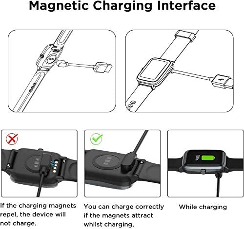 Compatível com carregador de rastreador de fitness iMfrchcs, Lamshaw Magnetic USB Carregamento Cabão Cabo de carregamento compatível